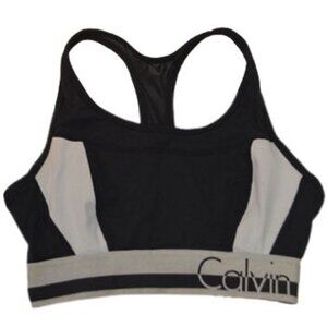 Calvin Klein Performance Black & White Logo Racerback Sports Bra Size: M